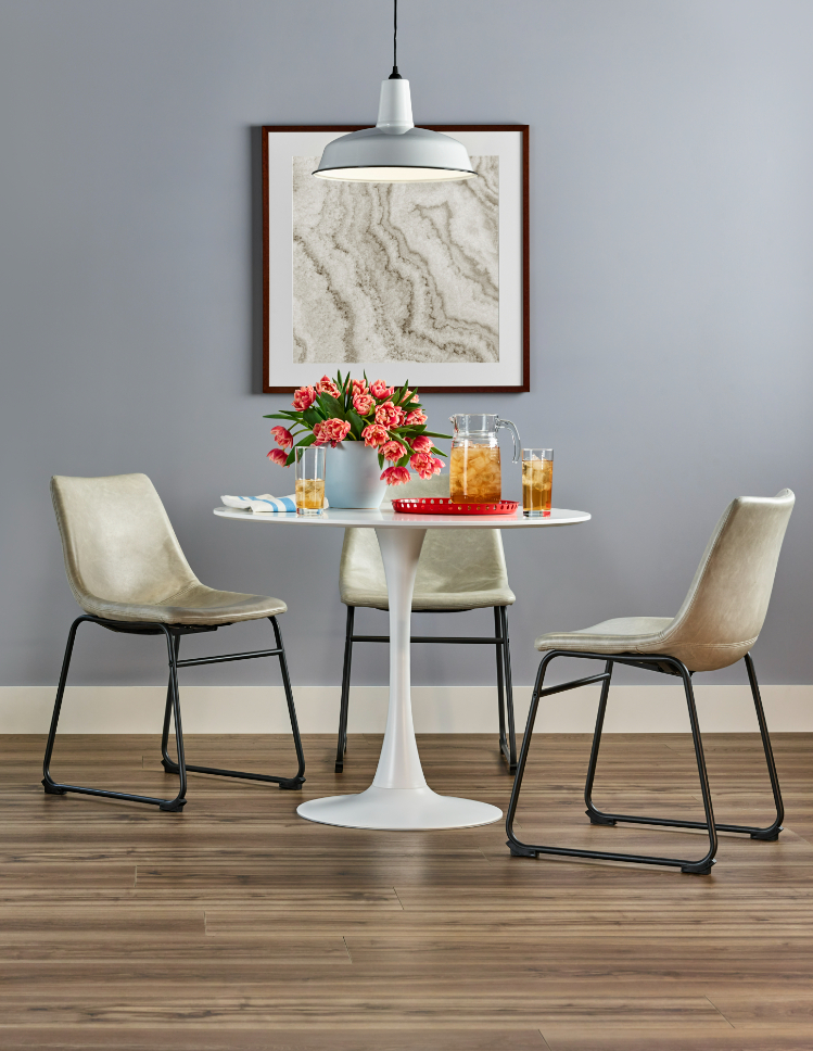 wood look flooring in a dining room